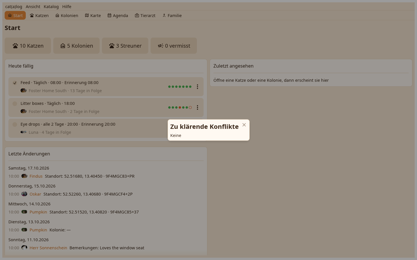 Konflikte, Dubletten, Zusammenführen und Verschieben