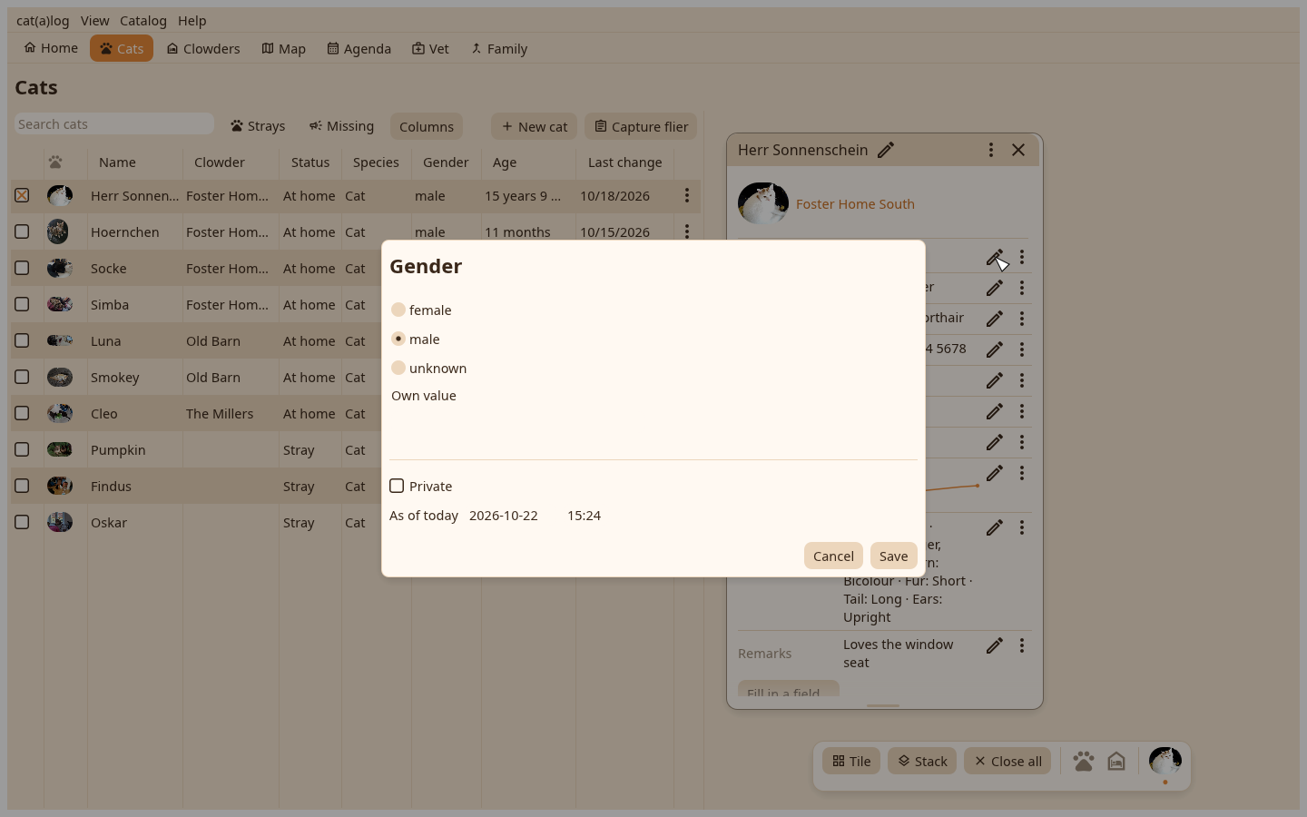 The field editor dialog