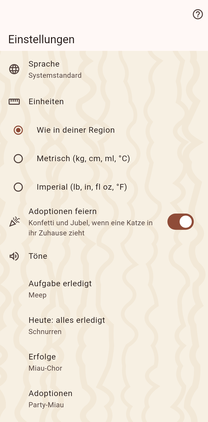 Die Einstellungsseite, wo die Kataloge verwaltet werden