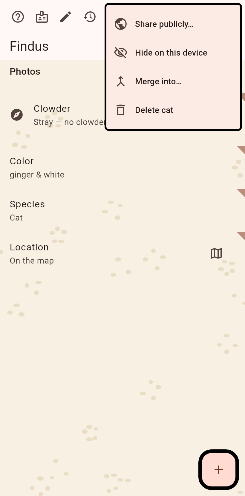 The menu with Merge into
