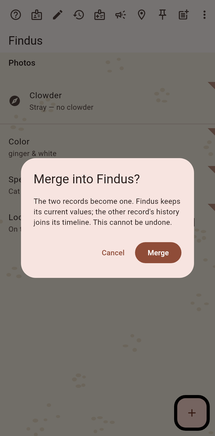 The merge confirmation