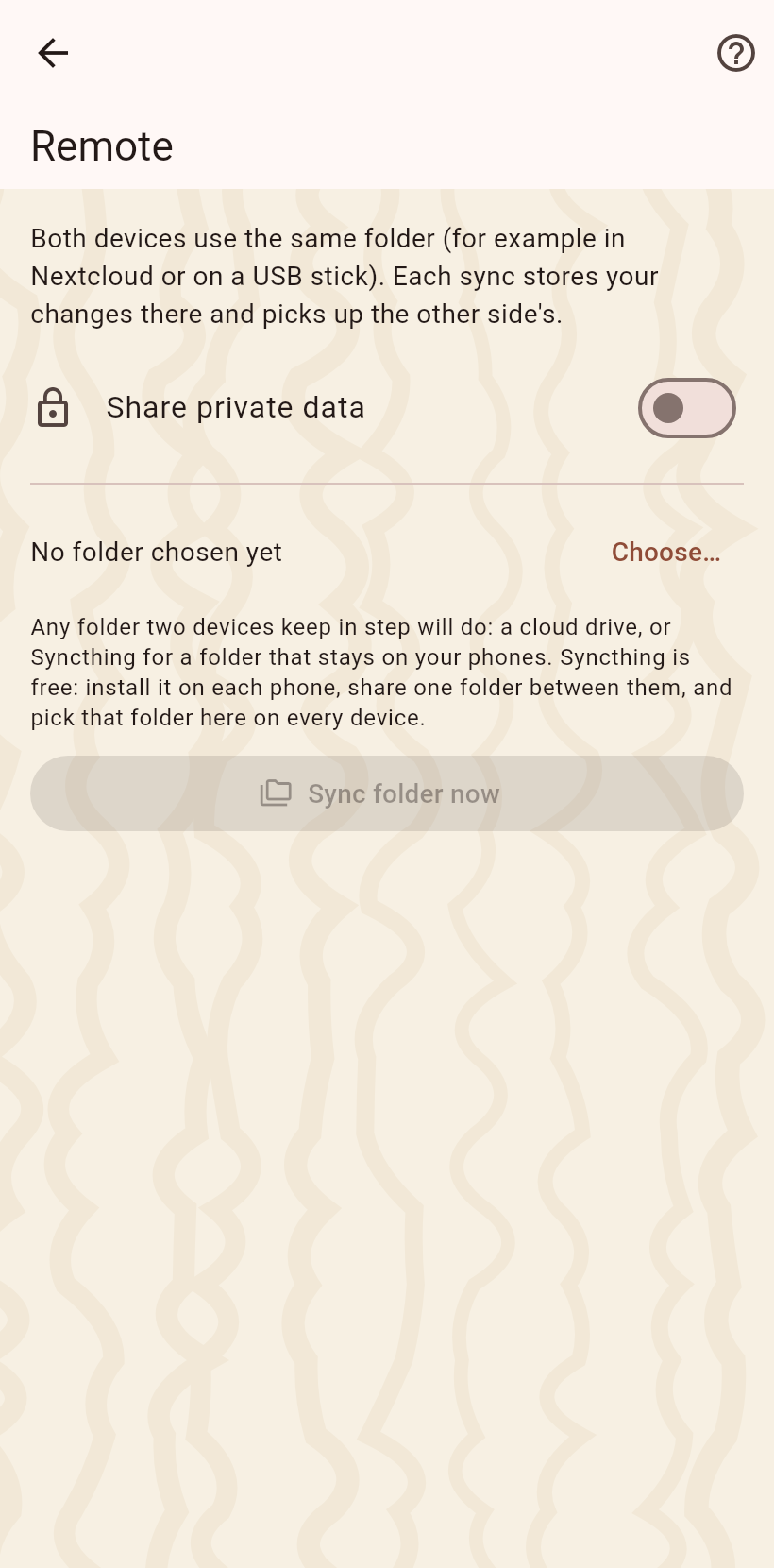 The shared folder page