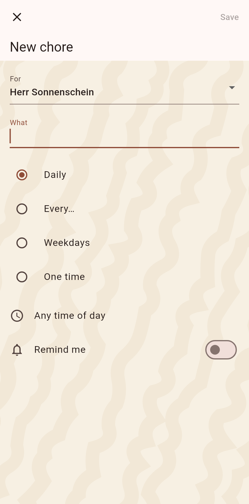 The new chore editor