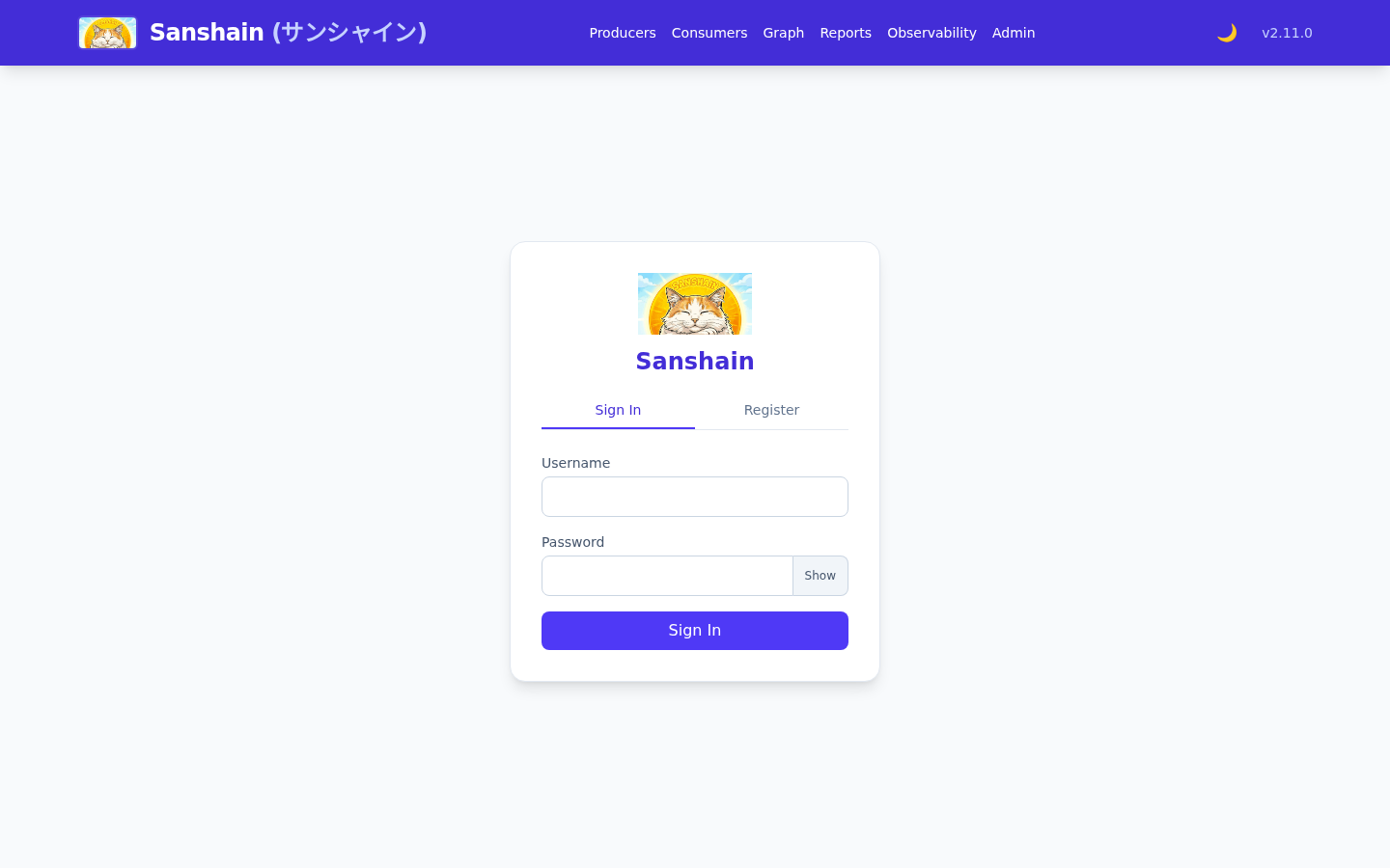 The sign-in form with username and password fields, a Sign In button and a Sign in with SSO button